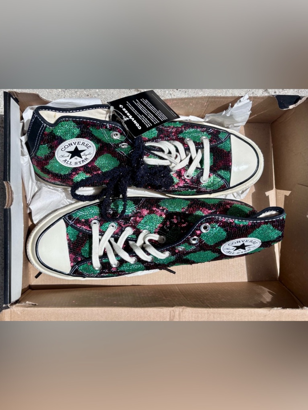 Converse Chuck Taylor All Star Snake Pattern Red Green HI CUT